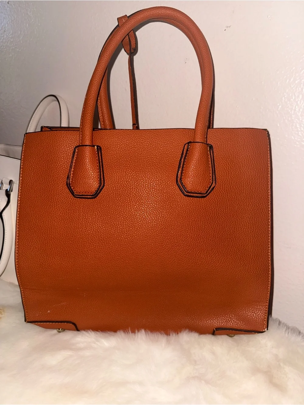 Michael Kors Orange Pebbled Leather Satchel